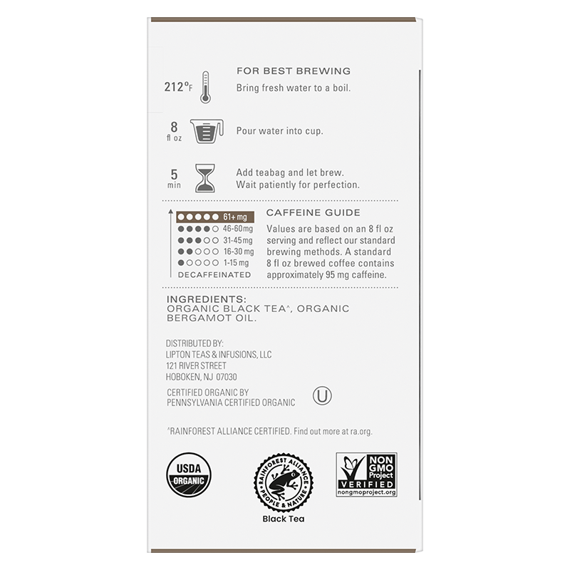 ORGANIC EARL GREY 16 TEA BAGS image