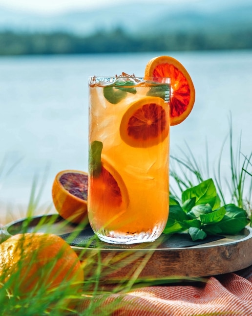 BLOOD ORANGE & BASIL ICED TEA image