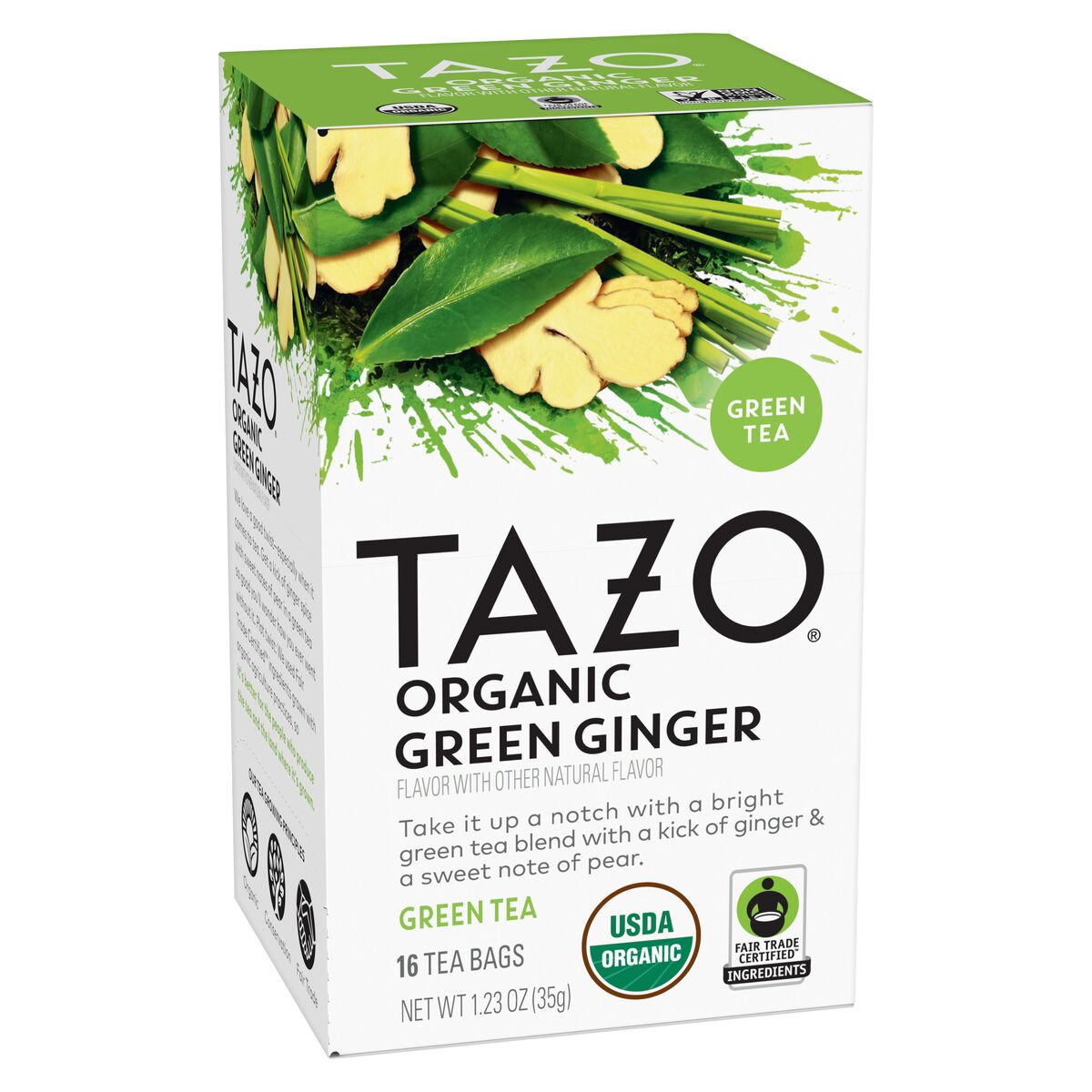ORGANIC GREEN GINGER 16 TEA BAGS image