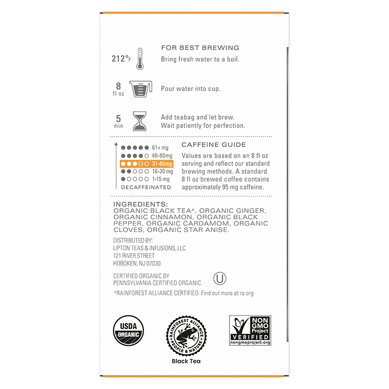 ORGANIC CHAI 16 TEA BAGS image