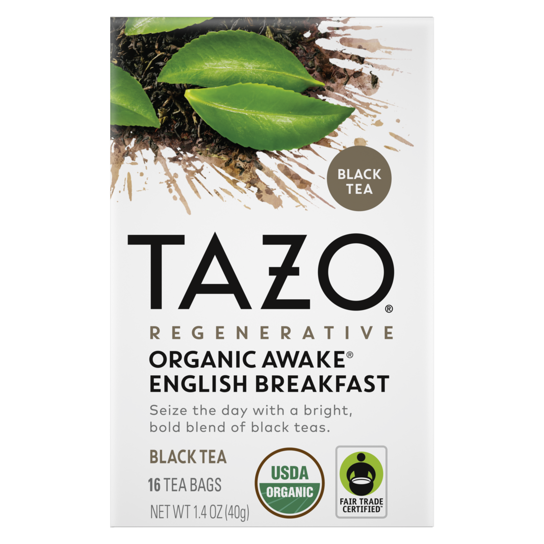 Awake® English Breakfast Té Orgánico Regenerativo 16 Bolsitas Bags 