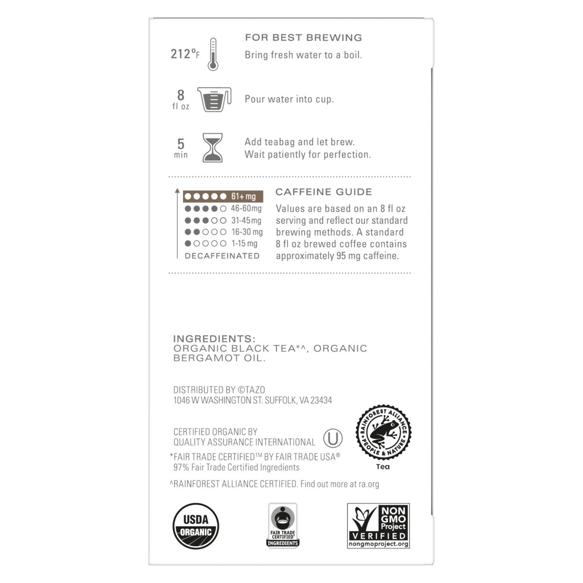 ORGANIC EARL GREY 16 TEA BAGS image