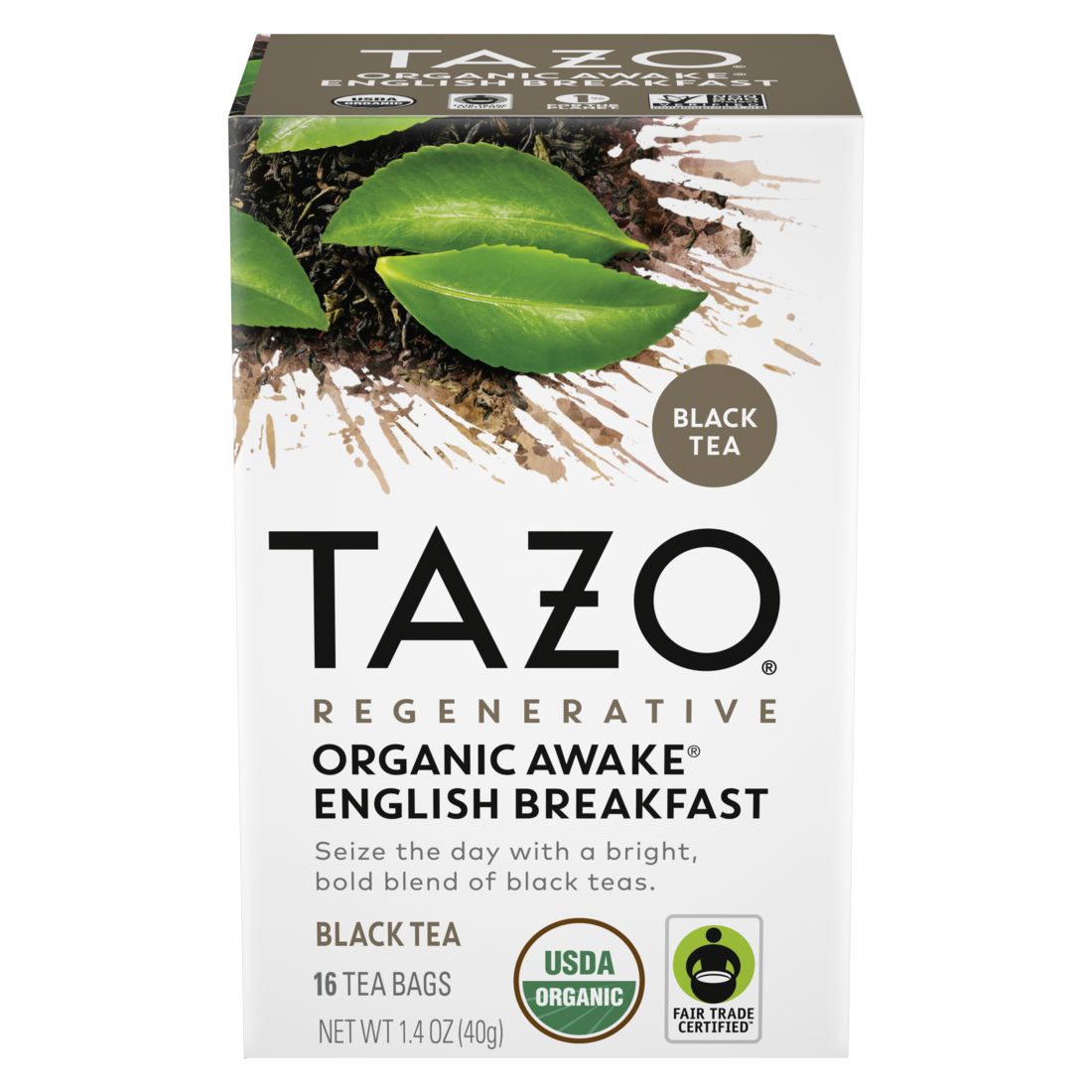 TAZO® Regenerative Organic Awake® English Breakfast 16 Tea Bags image