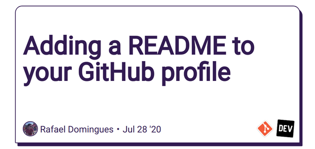 Adding a README to your GitHub profile