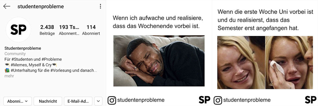 Screenshot Account Studentprobleme