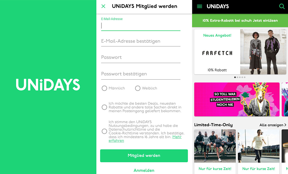 Screenshot App Unidays