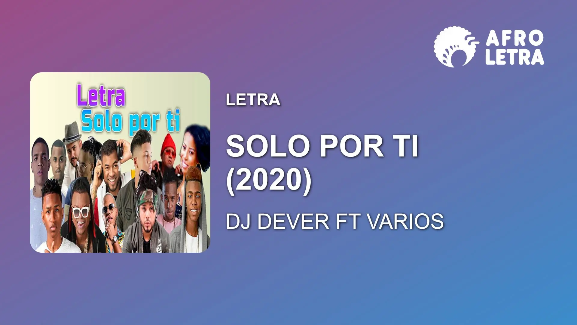 Imagen representando Solo Por Ti 2020 de Dj Dever Ft Varios Artistas