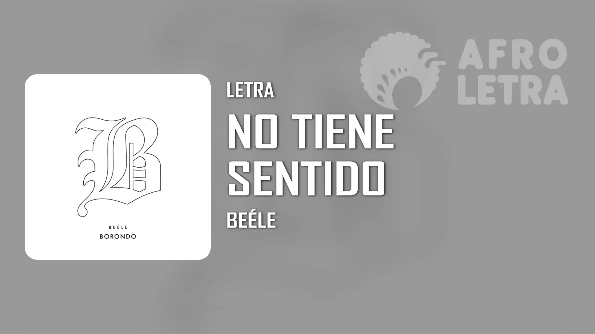 Cover de la letra: No Tiene Sentido de Beéle