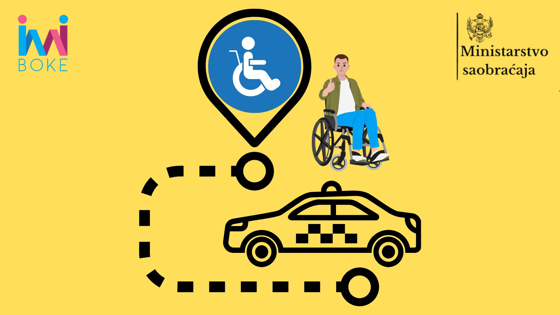 Momak u kolicima čeka svoj taxi prevoz