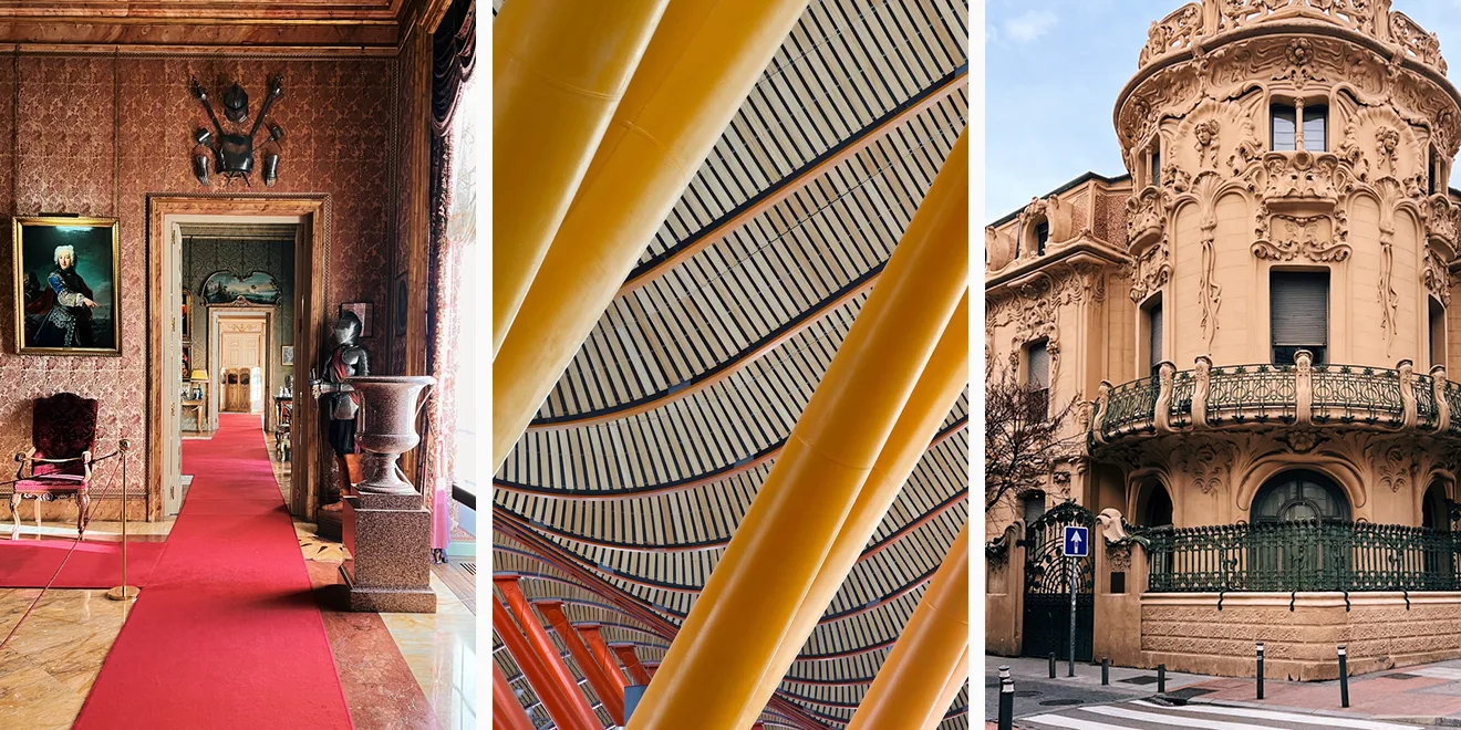 Photos of Palacio De Liria, the Barajas Airport Terminal, and Palacio de Longoria highlight some of Central Madrid's best sights.