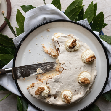 Prior Ballymaloe S Pear And Walnut Meringue Gateau