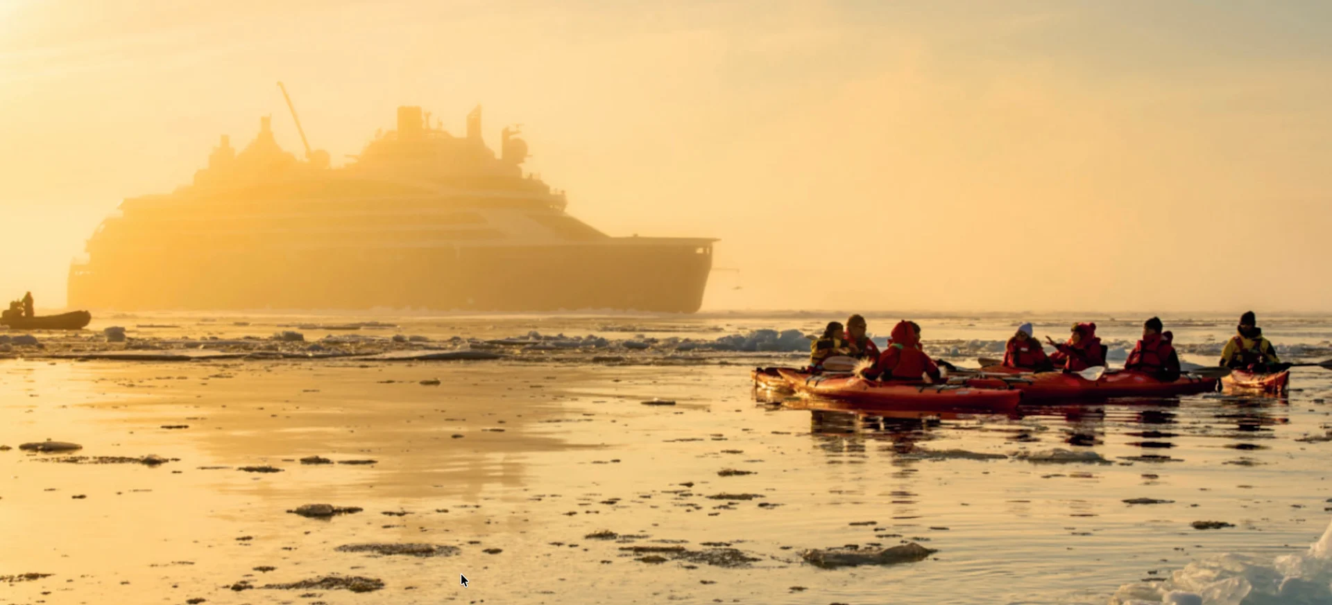 Broaden the mind: kayaking among the ice at sunset