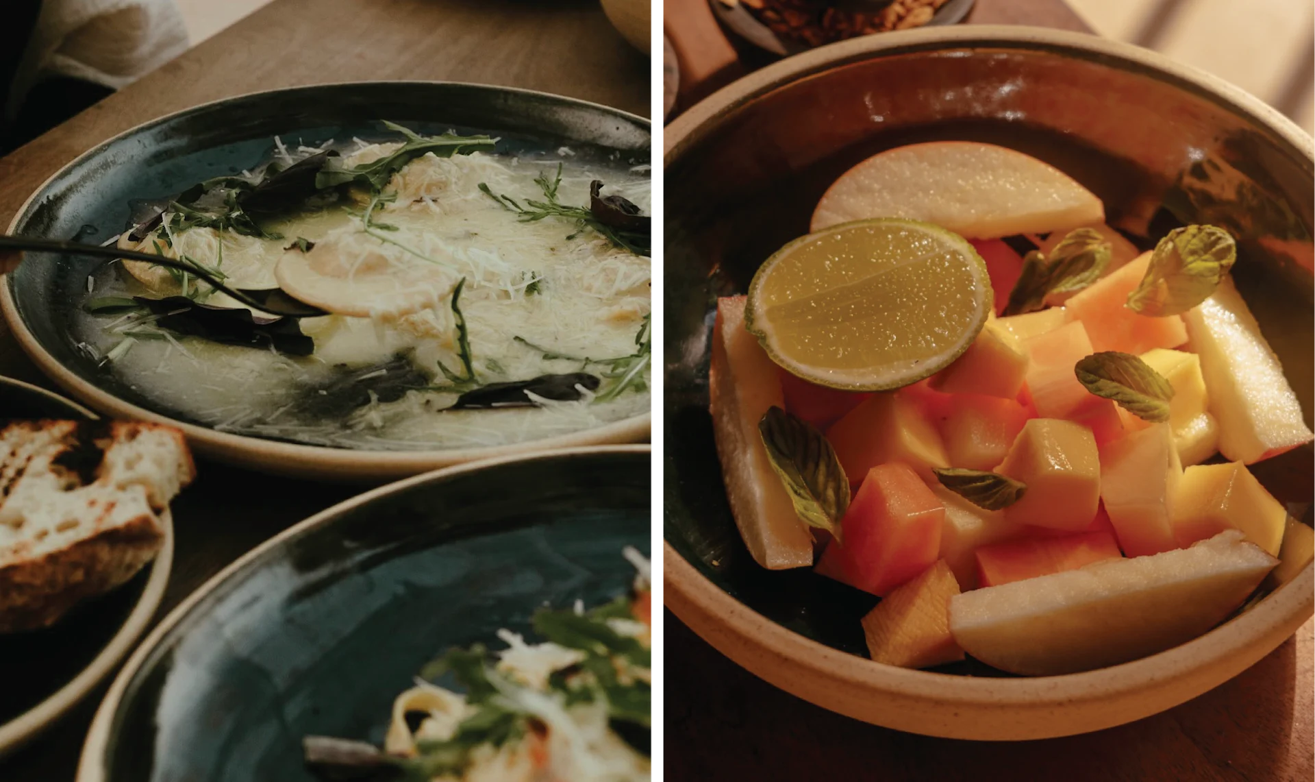 International menu at Boca de Agua with culinary influences from Argentina, Italy, and Japan
