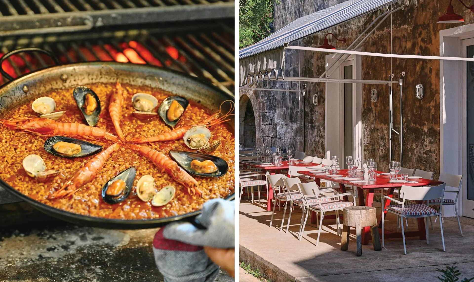 Cantina Restaurant & Bar beside Hauser & Wirth Menorca, showcasing Menorcan cuisine in a stylish space with harbor views