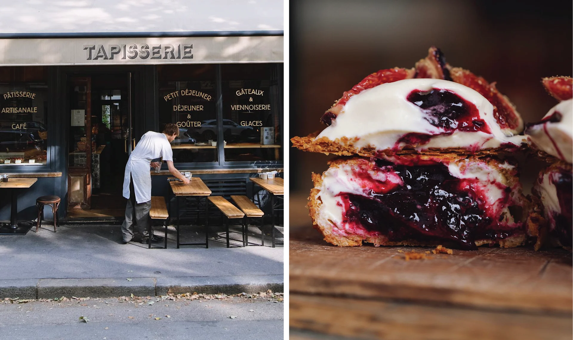 Tapisserie Paris bakery and café specializing in artisanal bread, pastries, and seasonal cakes