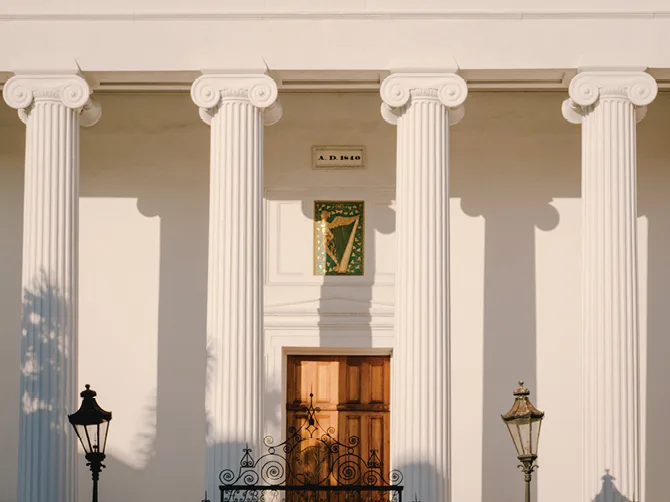 White building with columns