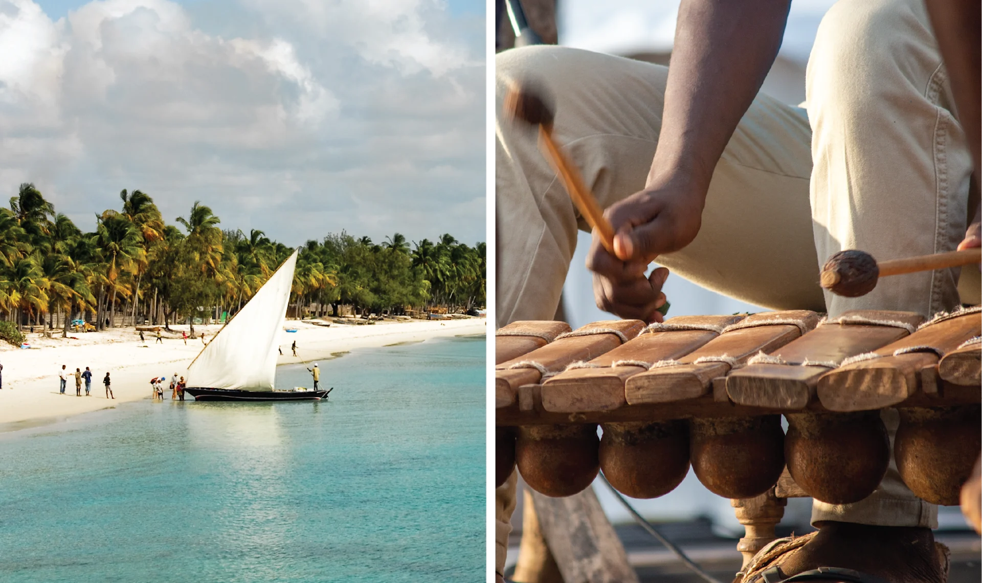 Bush and Beach, Better Together < Gallery 1 < Slide 2 < Image Pangane Beach, Mozambique — Mozambican wood xylophone