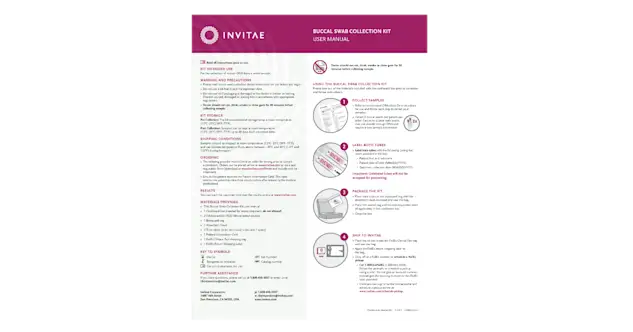 Buccal collection kit instructions | Invitae
