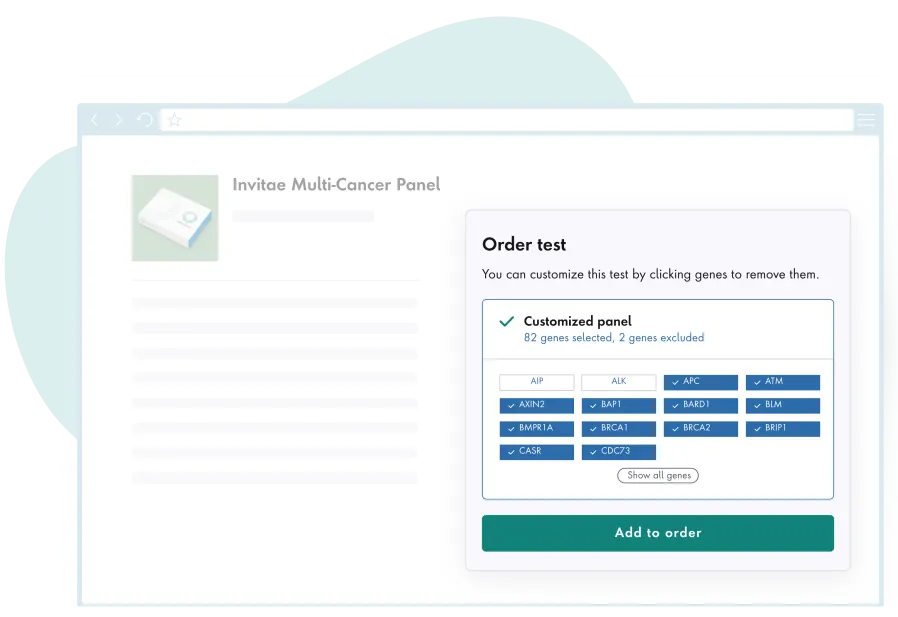 Invitae clinician ordering portal for genetic tests