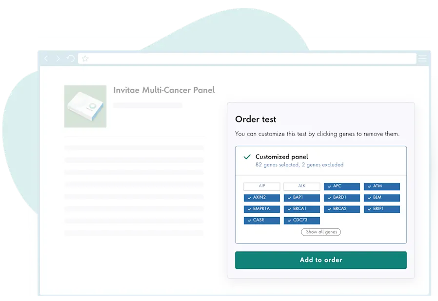 Invitae clinician ordering portal for genetic tests