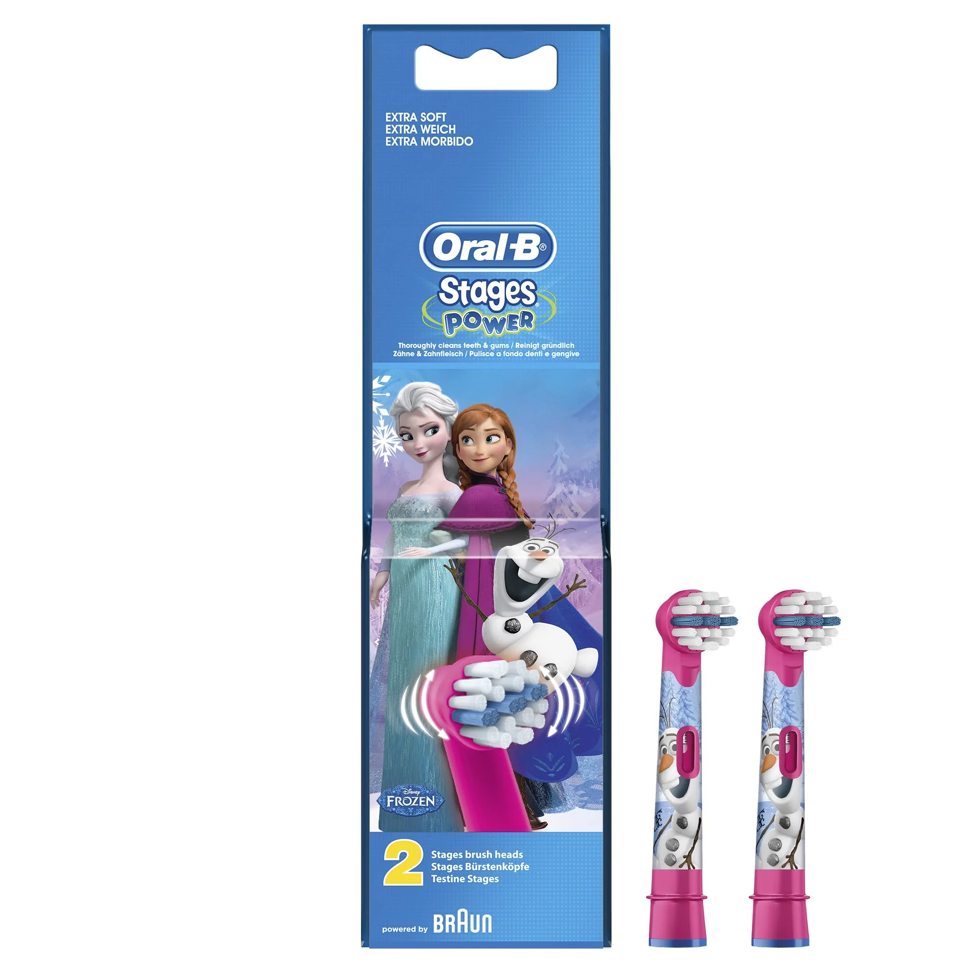 Oral-B Kids Electric Rechargeable Toothbrush Heads Replacement Refills Featuring Disney Frozen Characters - Pack of 2 undefined