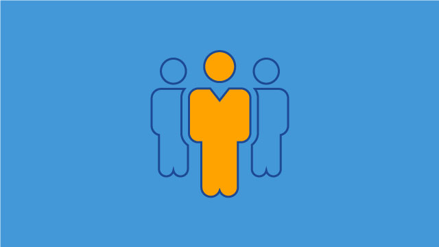 three animated people one highlighted in yellow