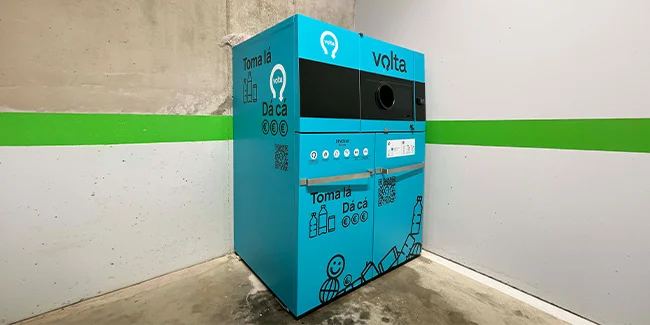 Equipamento para depósito de embalagens, sistema Volta