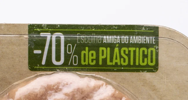 Pormenor de rótulo -70% de plástico