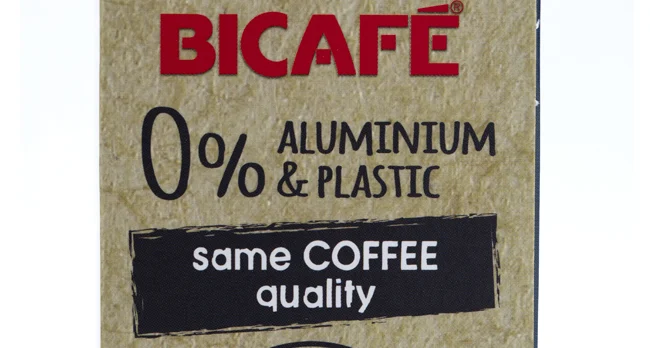 Rótulo Bicafé 0% Alumínio e plástico