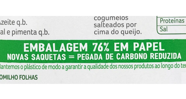 Pormenor de embalagem 76% em papel