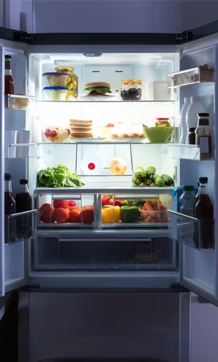 frigorífico aberto