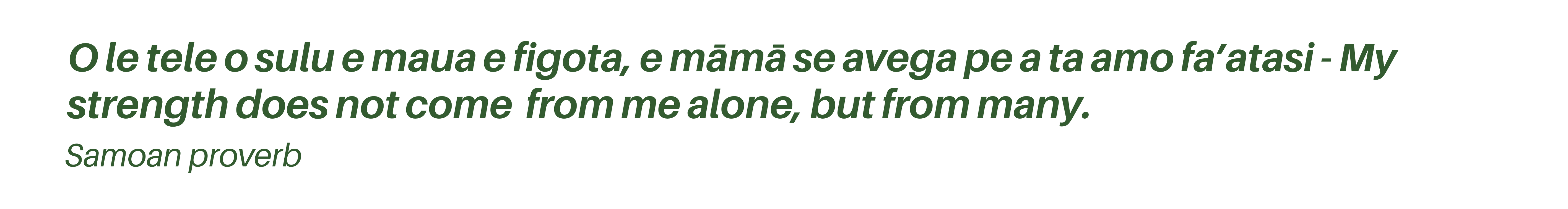 Samoan proverb