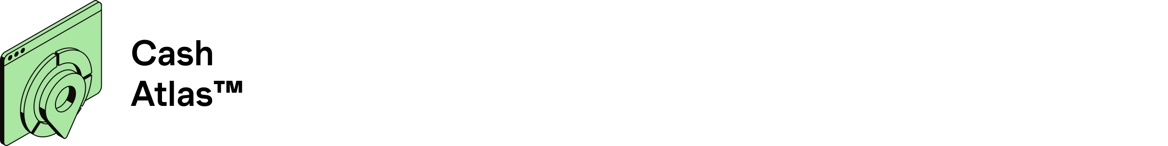 Cash atlas icon with title