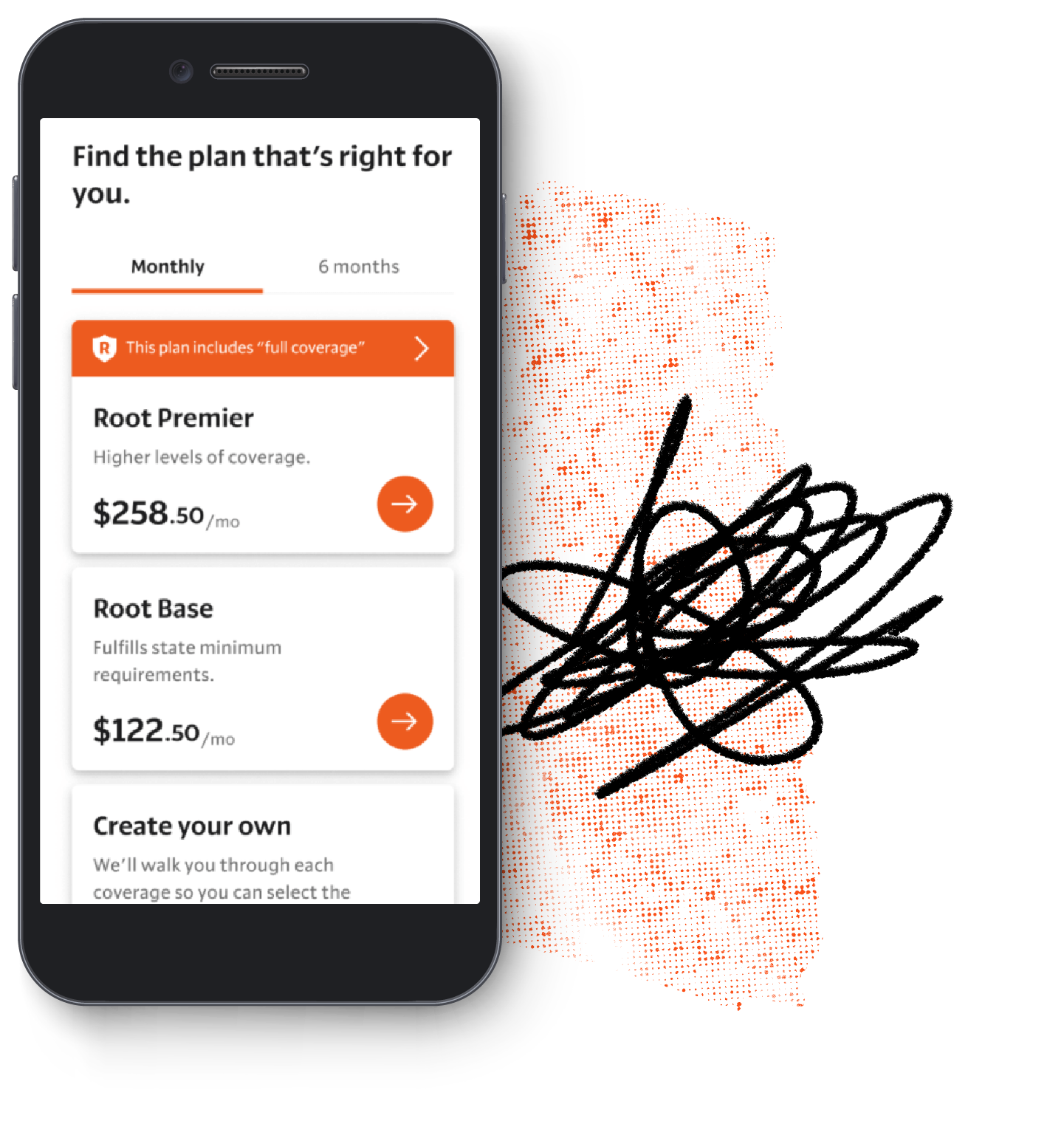 <b class="accent">FIG. 10 — </b> Root Sans in-use for onboarding new customers.<br>Design: Root Insurance