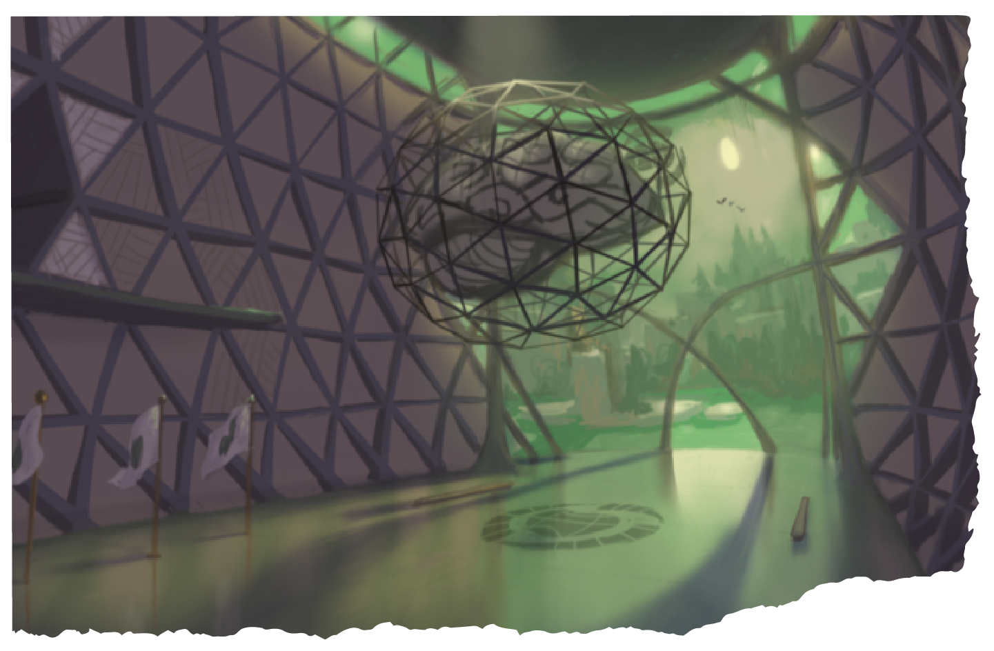 <b class="accent">FIG. 2 — </b> Early concept art by Nathan 'Bagel' Stapley and Peter Chan from the Psychonauts 2 creative team, provided to Lettermatic as inspiration.