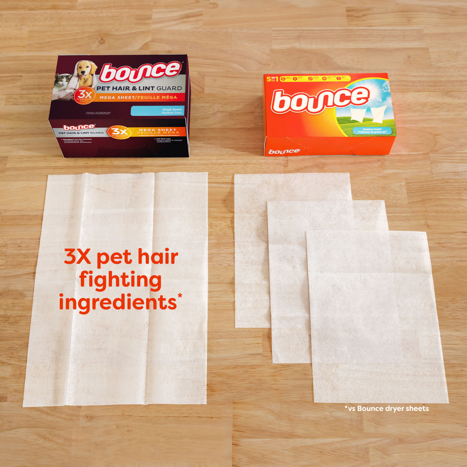 Bounce Pet Hair Dryer Sheets: 3X pet hair fighting ingredients