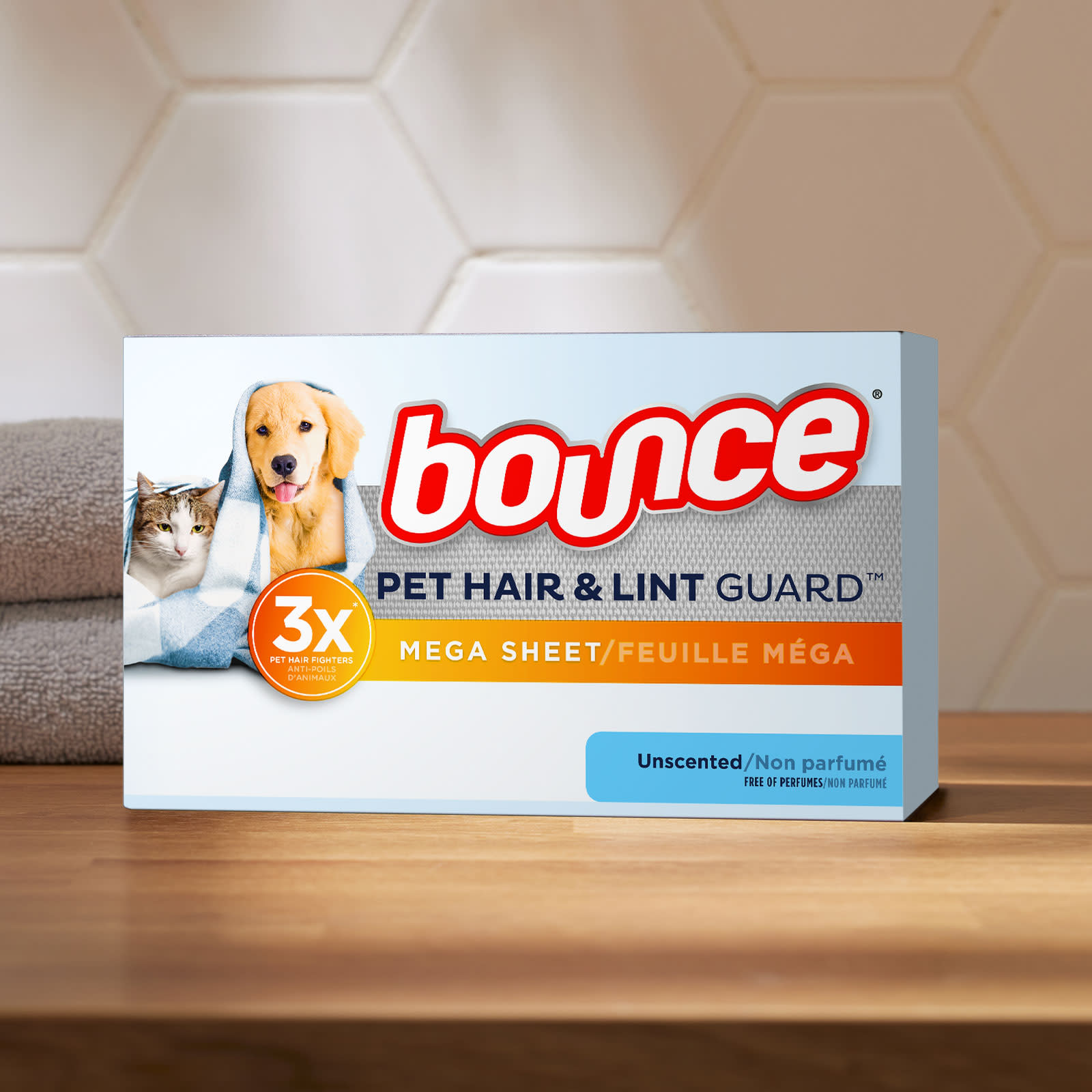 Bounce® Pet Hair and Lint Guard Mega Sheets, Unscented