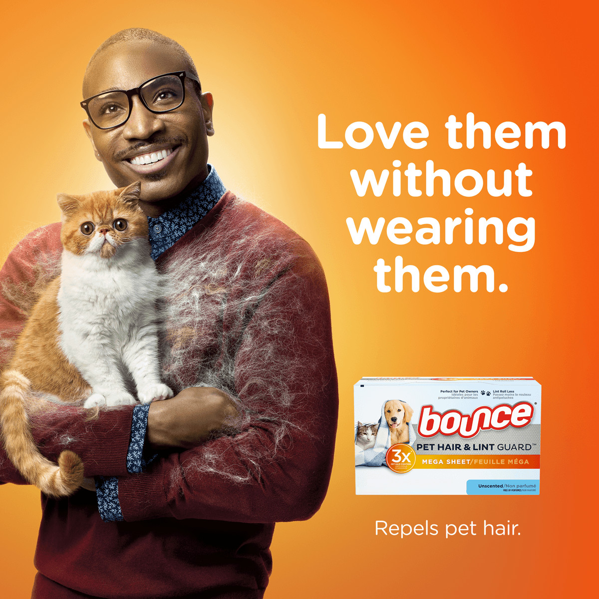 Pet Hair and Lint Guard Mega Dryer Sheets, Unscented Bounce®