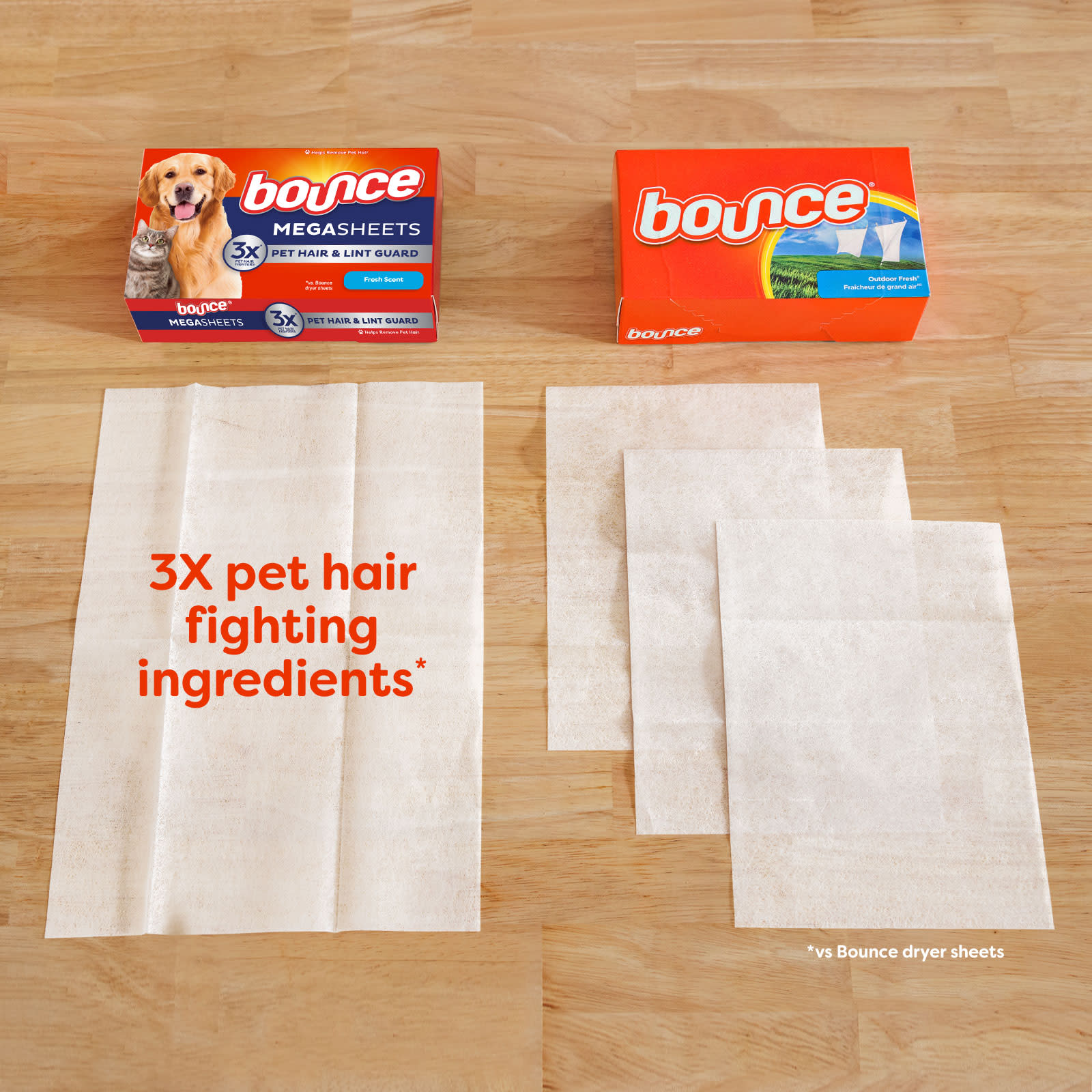 Bounce Pet Hair Dryer Sheets: 3X pet hair fighting ingredients