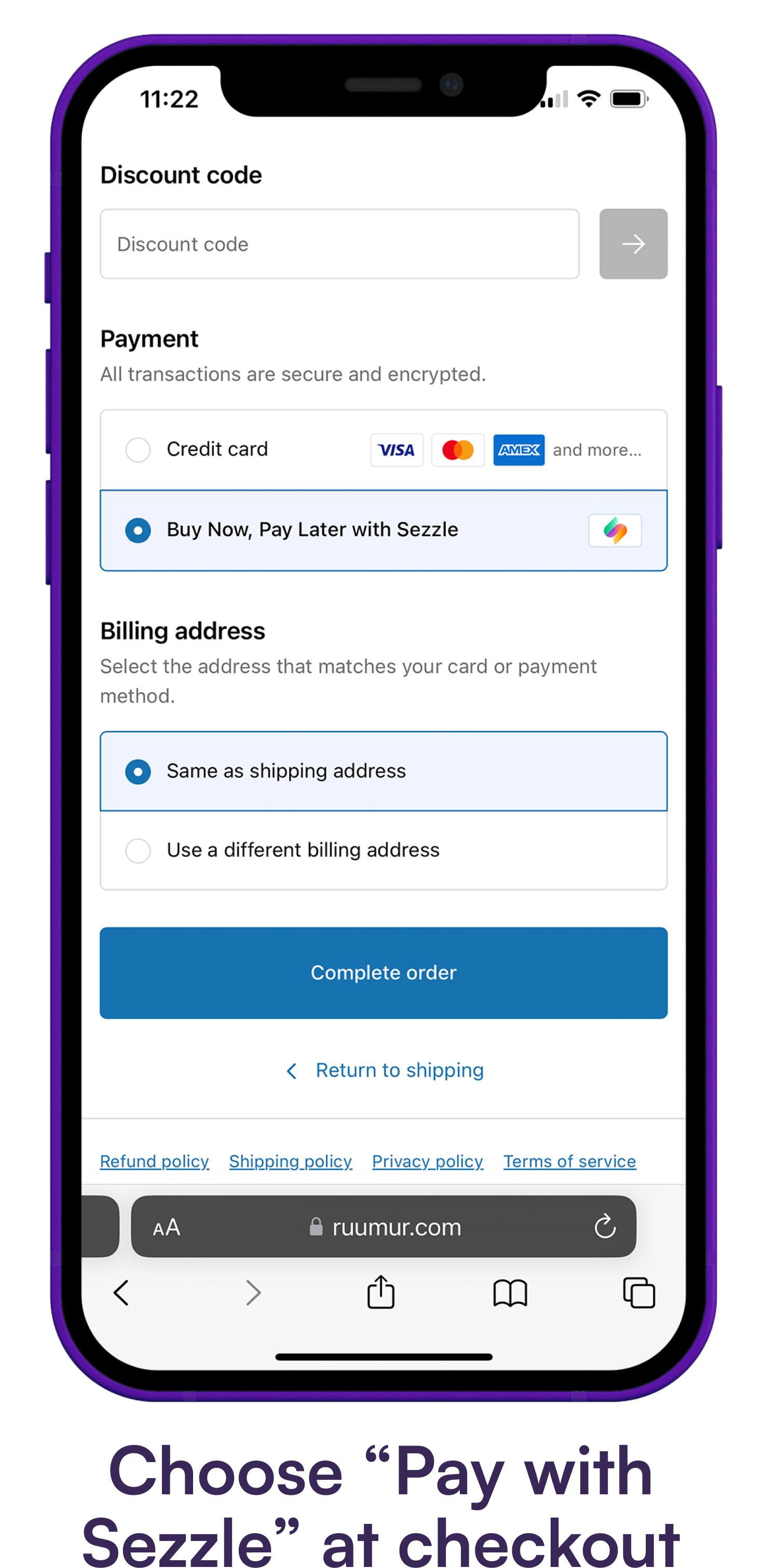 Payment details screenshot