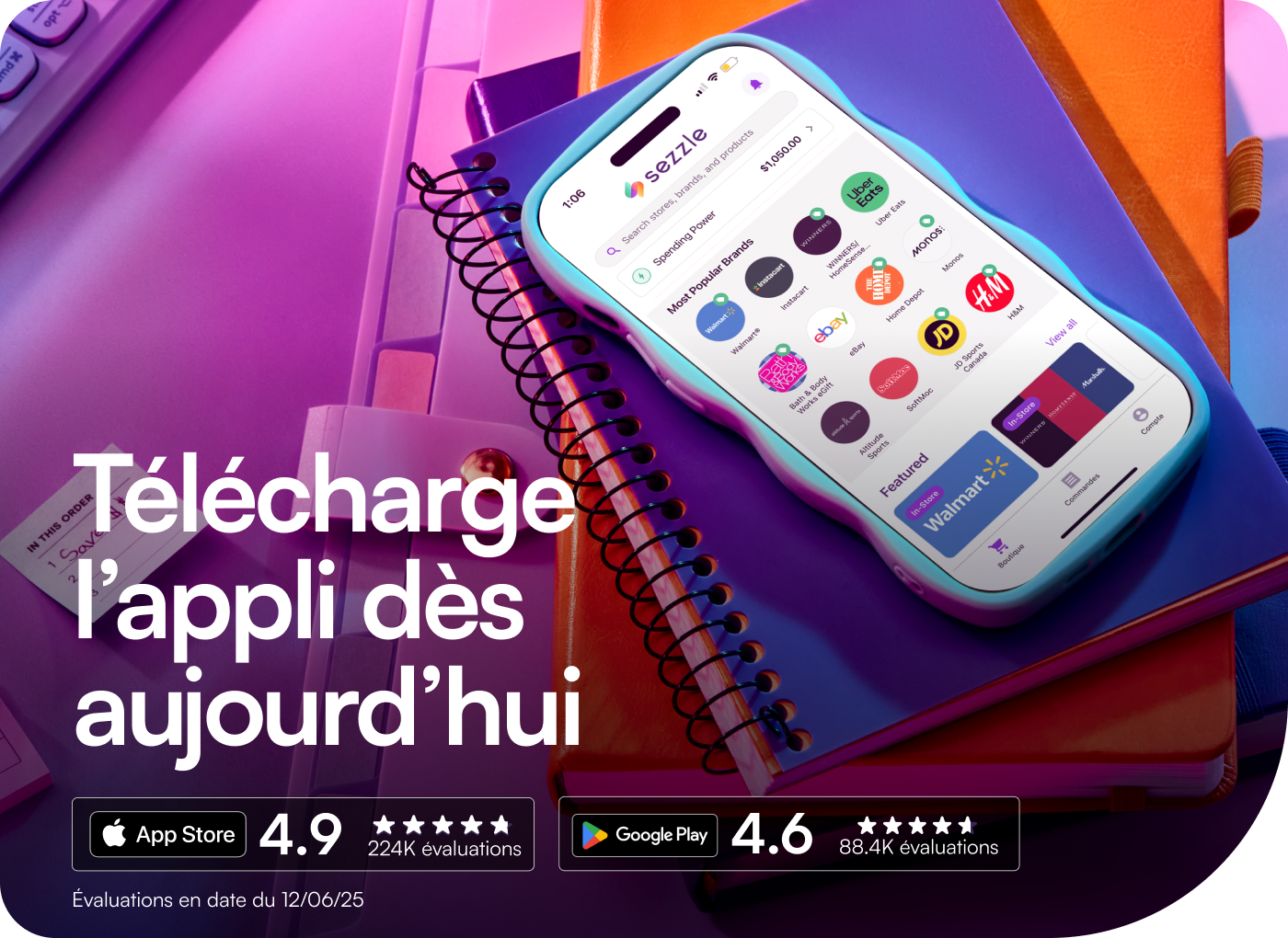 Découvrez plus dans l'application Sezzle. Accès à des marques exclusives, création de crédit, tap-to-pay et plus encore. Noté 4,84 étoiles sur 5 sur plus de 170 000 évaluations avec 8,5 millions de téléchargements d'autres applications