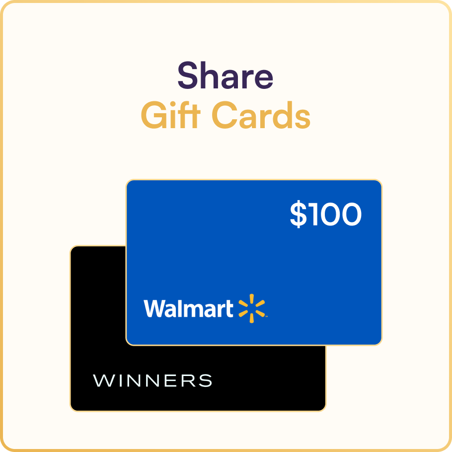 Share Gift Card with Sezzle Premium including Walmart and WINNERS.