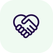 Handshake heart icon