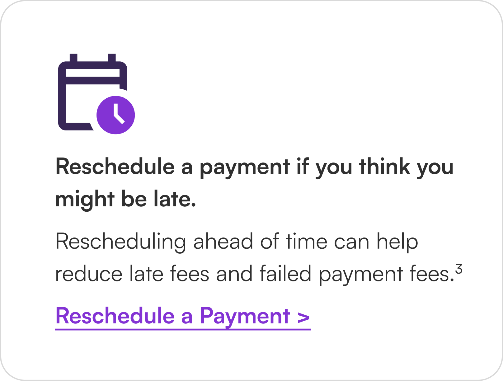 Reschedule a payment