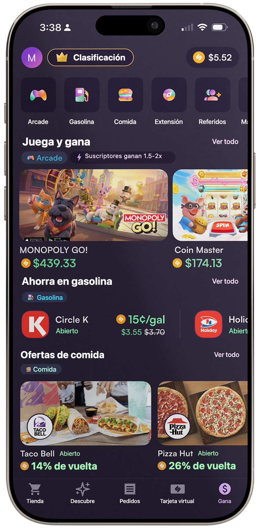 Sezzle app showing rewards earned