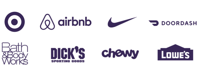 Many logos for brands like Target, Airbnb, Nike, DoorDash, Bath & Body Works, Dick's Sporting Goods, Chewy, and Lowe's that work with Sezzle