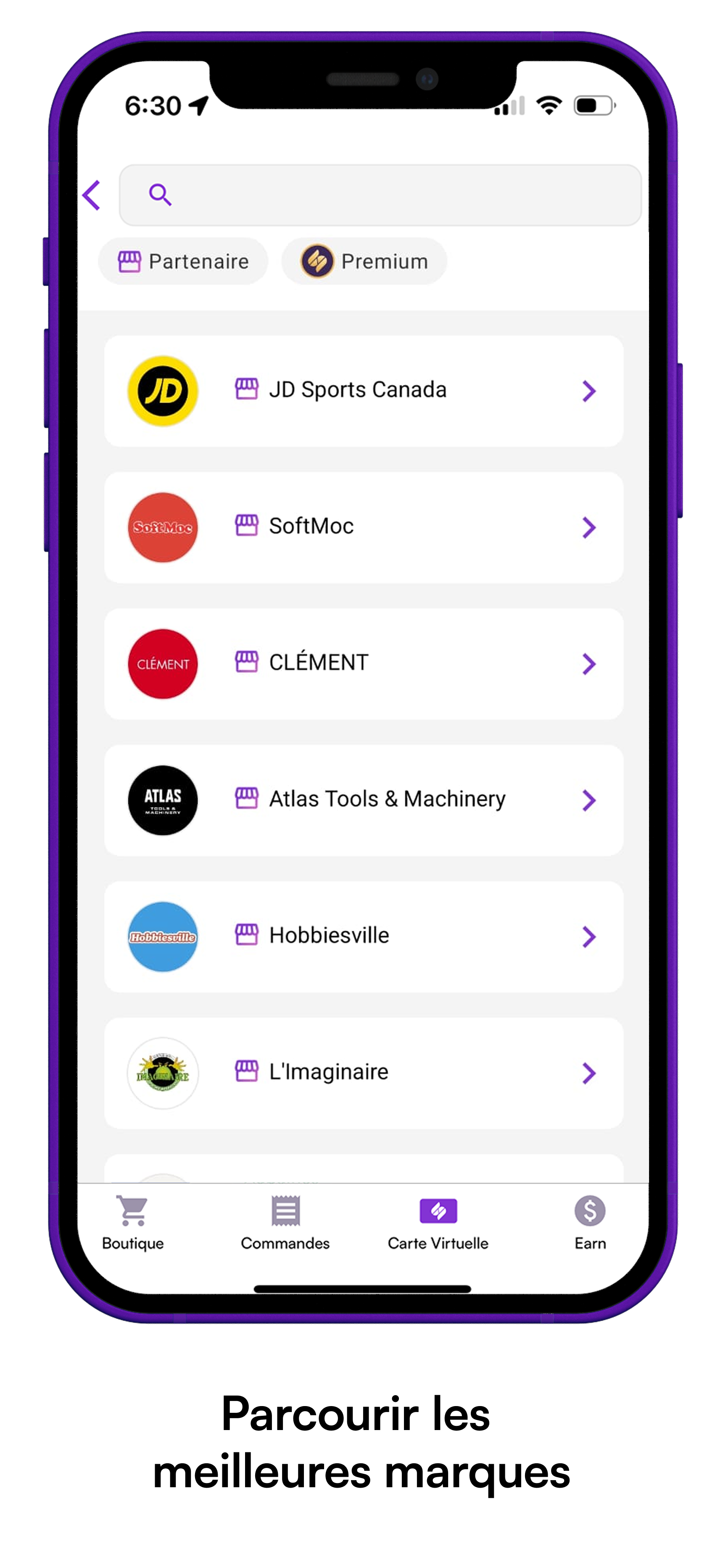 Phone screen showing the shopping webview in the Sezzle app. "Click a store in the Sezzle app and tap 'Pay with Sezzle'"