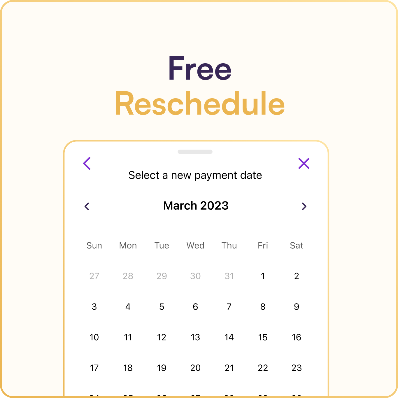 Unlock a free reschedule per order.