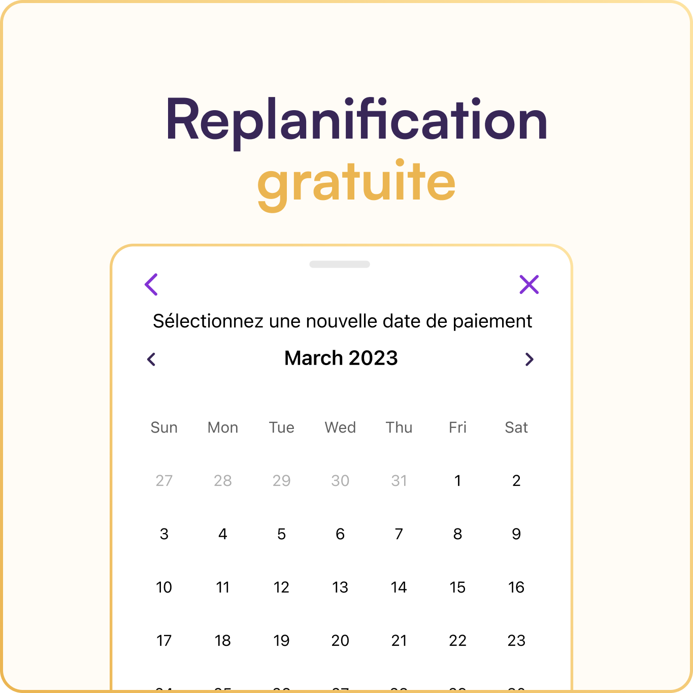 Débloquez une reprogrammation gratuite par commande.