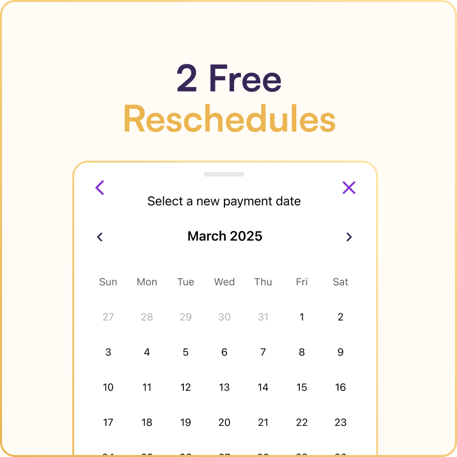 Unlock a free reschedule per order.